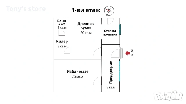 Двуетажна къща с панорама към планина Рила – с. Костенец, снимка 5 - Къщи - 53497483