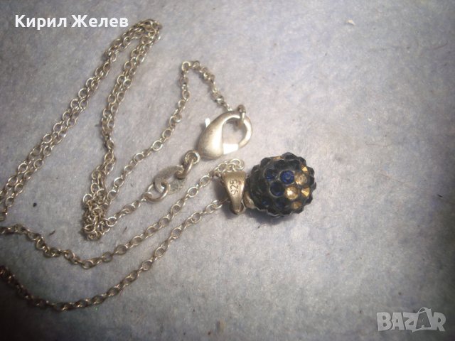 СТАРО НЕЖНО КОЛИЕ АРТ МЕДАЛЬОНЧЕ ФИНА ПОСРЕБРЕНА СТОМАНЕНА ВЕРИЖКА 31447, снимка 2 - Колиета, медальони, синджири - 38041808