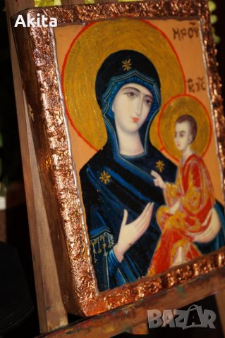 Света Богородица с Младенеца, снимка 5 - Икони - 26703372