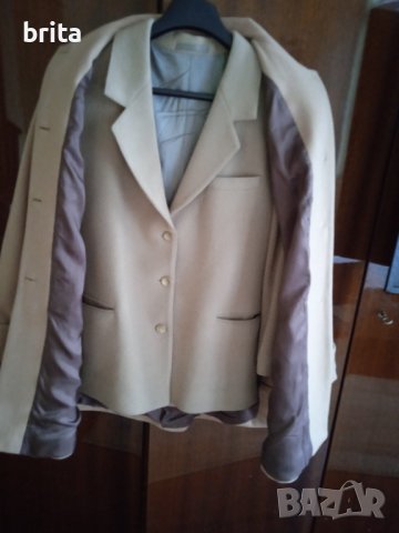 Вълнено Палто Бежово, снимка 12 - Палта, манта - 39065033