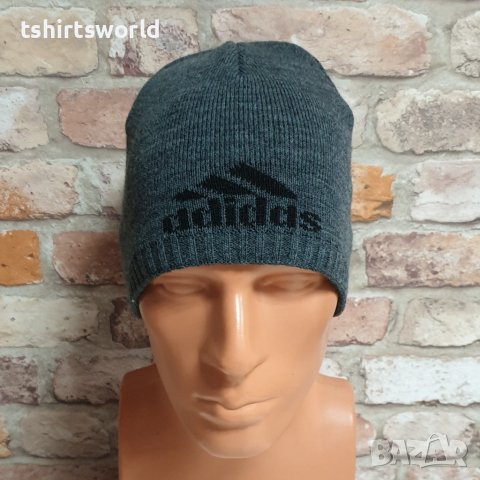 Нова зимна шапка на марката ADIDAS (Адидас) в сив цвят, снимка 1 - Шапки - 43374898