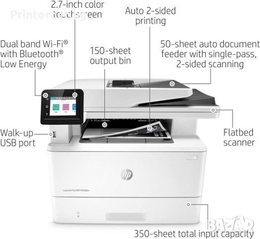 МФУ HP LaserJet Pro M428dw+пълна касета за 10000 стр., на под 200 стр.! Безплатна доставка! Гаранция, снимка 6 - Принтери, копири, скенери - 43802226