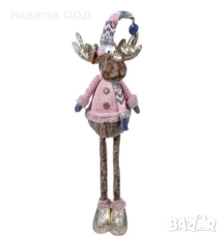 Коледен декоративен  Северен елен, Розов, 97 см, снимка 2 - Декорация за дома - 48289670
