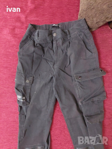 Черен мъжки панталон с джобове, снимка 2 - Панталони - 44926465