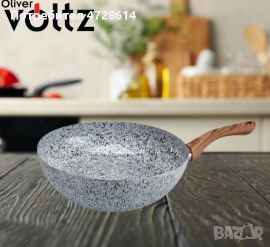 Керамичен тиган . тиган с мраморно керамично покритие, снимка 2 - Съдове за готвене - 53420362