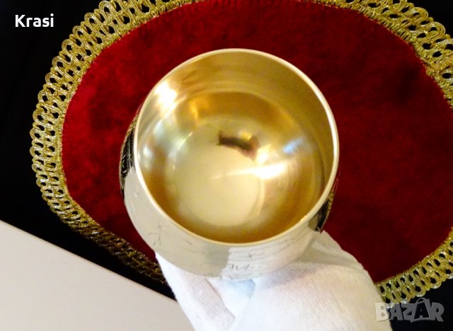 Английски бронзов бокал за вино,чаша,маркиран. , снимка 5 - Антикварни и старинни предмети - 38407609
