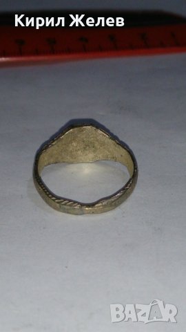 Старинен пръстен сачан орнаментиран с БУКВА Р  - 60241, снимка 4 - Антикварни и старинни предмети - 28993502