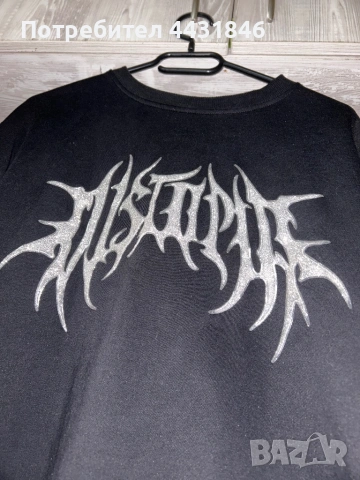 Черно худи с блестящ надпис, снимка 2 - Суичъри - 53582879