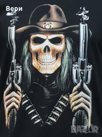 Нова мъжка тениска с дигитален печат Череп с пистолети, снимка 10 - Тениски - 29050863