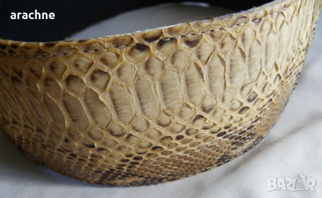 Широк колан от естествена кожа на питон, снимка 4 - Колани - 38000558