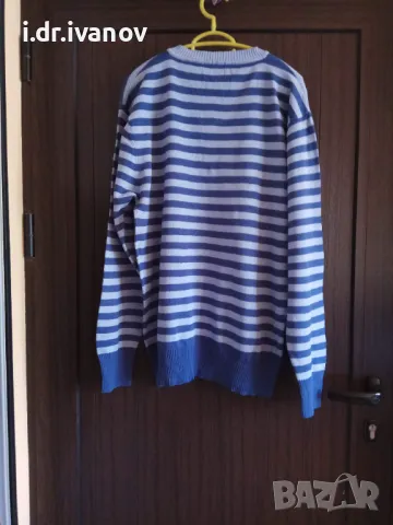 Мъжка блуза синьо рае с осто деколте, снимка 2 - Блузи - 49235624