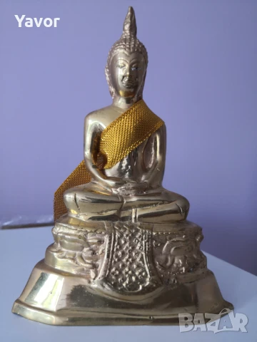 Статуетка на Буда, месинг, снимка 2 - Статуетки - 51288190