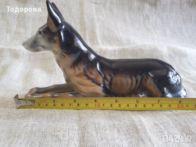 Порцеланова  фигура-куче, снимка 4 - Антикварни и старинни предмети - 38337214