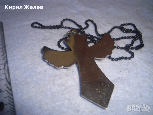 КРАСИВ СТИЛИЗИРАН ФЕШЪН АРТ КРЪСТ - КОЛИЕ БЛАГОРОДНА НЕРЪЖДАЕМА СТОМАНА с ЦИРКОН и ВЕРИЖКА 27486, снимка 4 - Колиета, медальони, синджири - 36982764