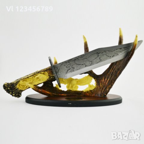 Гравиран декоративен ловен нож 23 х 38 см (ОРЕЛ), снимка 3 - Ножове - 32858815