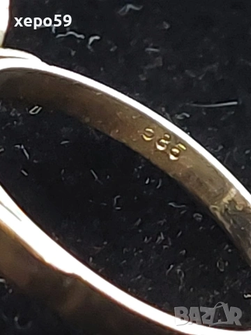 Дамски златен пръстен с коралова камея.Злато 14 карата, снимка 4 - Пръстени - 53484949