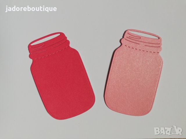 Елемент от хартия буркан 2 бр скрапбук рецептурник декорация , снимка 1