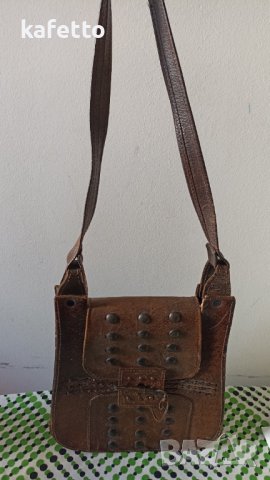 Ретро чанта от дебела естествена кожа , снимка 3 - Чанти - 43140992