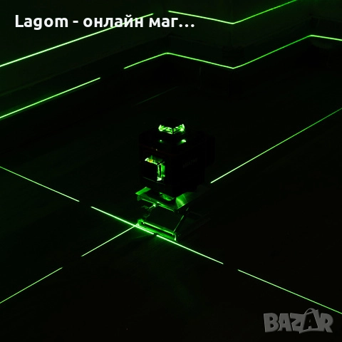 4D лазерен нивелир 16 линии – зелен 360° самонивелиращ, IP54, 2 батерии, скоба за стенен монтаж, снимка 14 - Други инструменти - 52561216