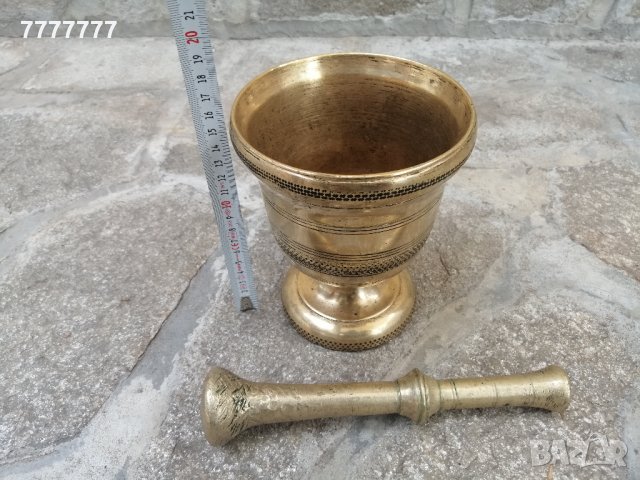 Голям стар български бронзов хаван / хаванче , снимка 5 - Антикварни и старинни предмети - 28827814