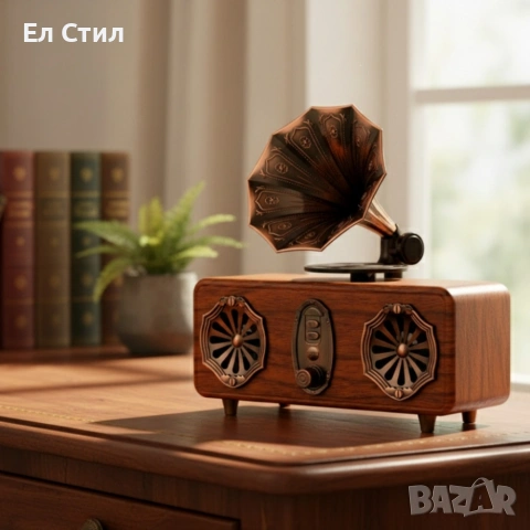Bluetooth радио колонка AS36, 2x5W, 1800mAh – ретро и мощна, снимка 2 - Bluetooth тонколони - 53565397