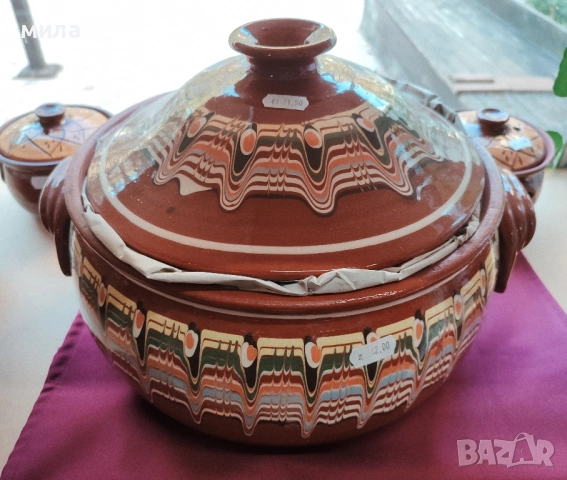 Глинен гювеч 11 литра, снимка 2 - Съдове за готвене - 51658486