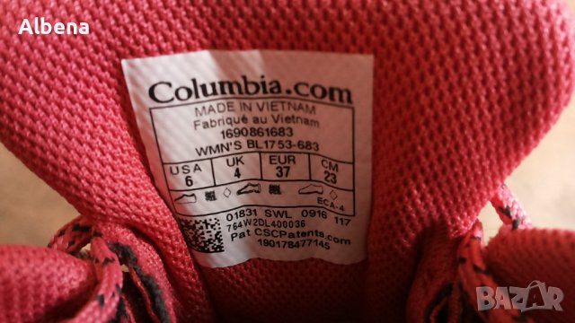 Columbia Ventrailia II Outdry BL1753 Sunset Red/White 683 Размер EUR 37 / UK 4 дамски детски 76-12-S, снимка 12 - Маратонки - 36831122