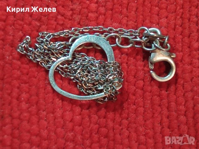 ФИНА СРЕБЪРНА ГРИВНА СРЕБРО 925 със СРЕБЪРНО СЪРЧИЦЕ 40265, снимка 3 - Гривни - 42379009