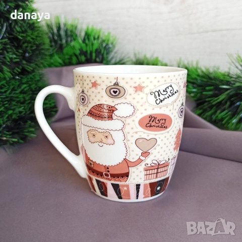 6275 Керамична коледна чаша Merry Christmas, 180 ml, снимка 2 - Чаши - 52328992