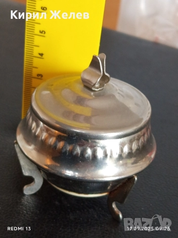 Ретро посребрена кутия за пудра,бижута за КОЛЕКЦИЯ ДЕКОРАЦИЯ 43495, снимка 5 - Други ценни предмети - 51740716