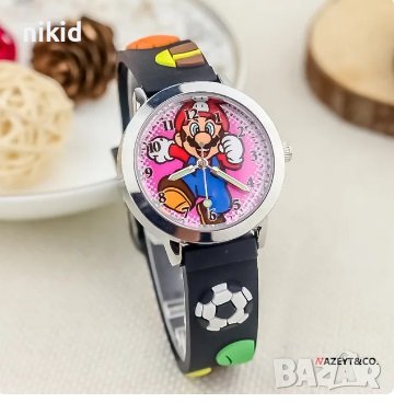 Супер Марио Super Mario силиконова верижка детски ръчен часовник , снимка 2 - Детски - 26214601