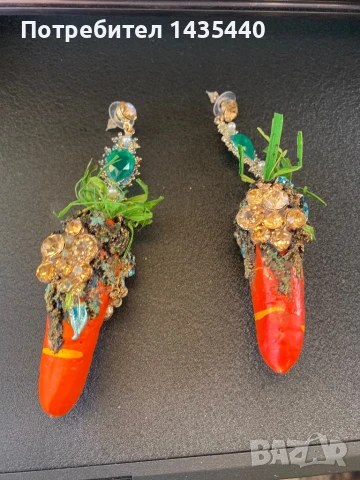 Ръчно изработени обици от серията “Забранения плод” на дизайнерката Анелия Милчева, снимка 2 - Обеци - 51110753