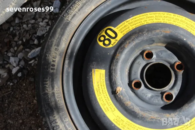 Резервна гума патерица Continental VW Seat 4X100 ET40 3.1/2J 115/70/15, снимка 6 - Гуми и джанти - 47501057