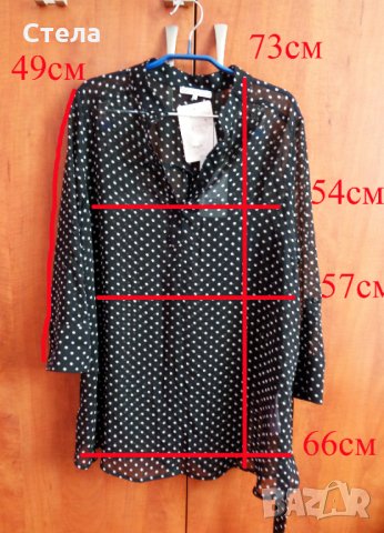 ANNA FIELD Mama дамска блуза, нова, с етикет, черна, на точки, снимка 4 - Туники - 28508059