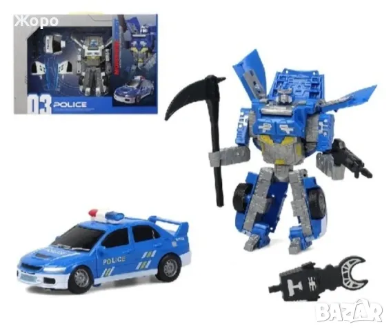 трансформер Bumblebee в полицейска кола в бял или син цвят 625263, снимка 2 - Образователни игри - 48261020