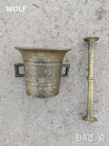 19в Стар Медицински хаван 1.910кг от Бронз, снимка 12 - Антикварни и старинни предмети - 52940569