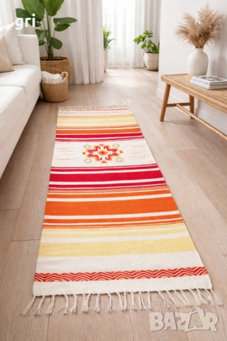 Уникална ръчно тъкана вълнена черга, снимка 3 - Пътеки - 53227308