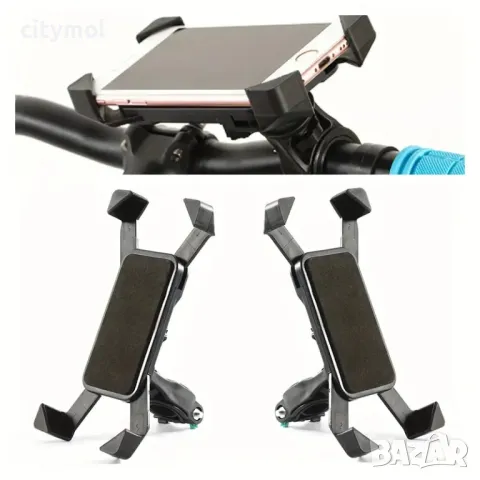 Универсална поставка за телефон за кормило на велосипед, тротинетка, мотор, въртяща се на 360 градус, снимка 4 - Аксесоари за велосипеди - 48116892