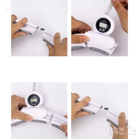 Смарт обръч за отслабване с тежест Trizand с LCD дисплей за изгорени калории, брой завъртания, снимка 4 - Фитнес уреди - 52562627