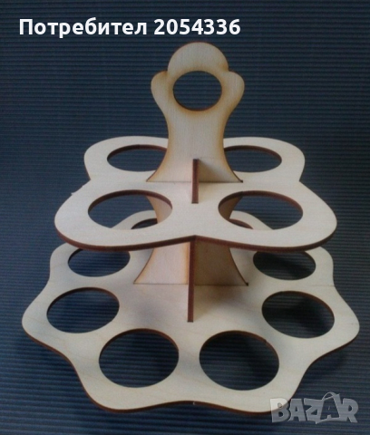 ДЪРВЕНА СТОЙКА ЗА ЯЙЦА 20/20/16см (за 12 броя) 