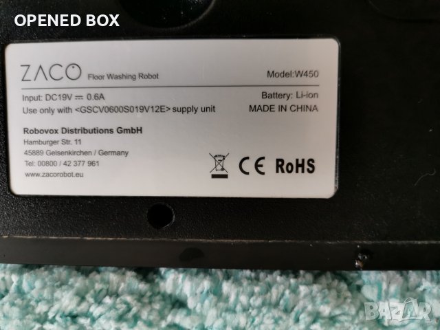 Робот моп Zaco W450 за миене на подове, снимка 7 - Прахосмукачки - 42960269