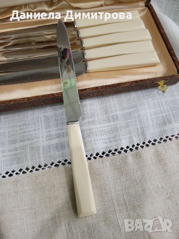 К-т ножове 12бр Inoxydable + 2бр прибори за сервиране с дръжка ПВЦ, снимка 3 - Прибори за хранене, готвене и сервиране - 38315765