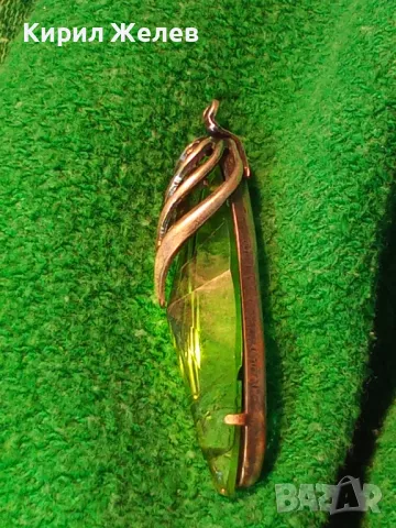 СТАР РУСКИ ДЕБЕЛО ПОСРЕБРЕН МЕЛХИОРЕН МЕДАЛЬОН с ФАСЕТИРАН ЗЕЛЕН КРИСТАЛ ЧАСТ от КОМПЛЕКТ 27519, снимка 16 - Антикварни и старинни предмети - 49917155