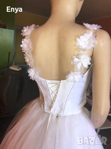 Булчинска рокля №2 - НОВА ! С воал, чанта, ръкавици и венче, снимка 4 - Сватбени рокли - 37367402