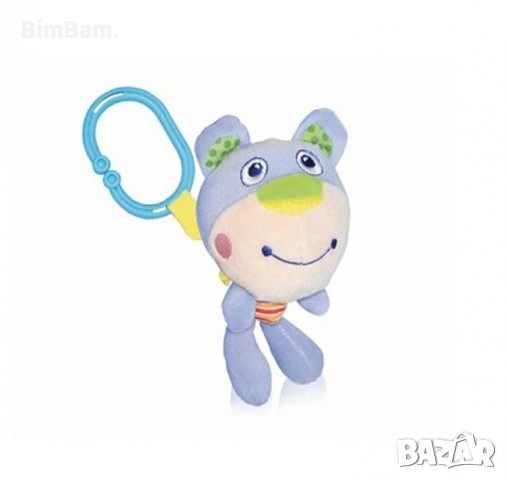 Забавна бебешка плюшена играчка Трептящо мече с клипс / Lorelli Toys