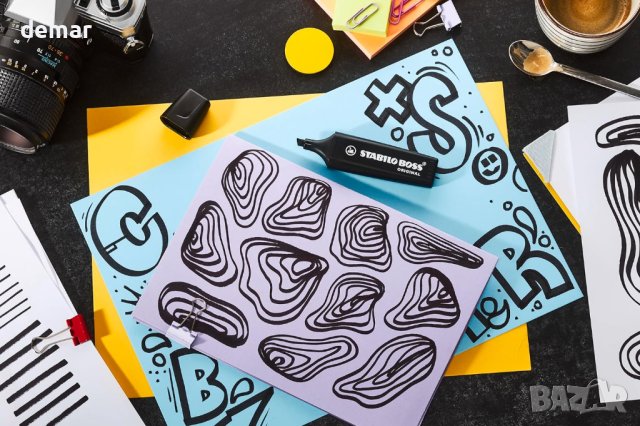 Маркери STABILO BOSS ORIGINAL - 10 броя - Черен, снимка 7 - Ученически пособия, канцеларски материали - 42940826