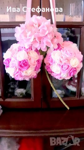 Топки от постоянни рози за сватба,кръщене,годеж,моминско парти,Свети Валентин, снимка 5 - Изкуствени цветя - 27882857