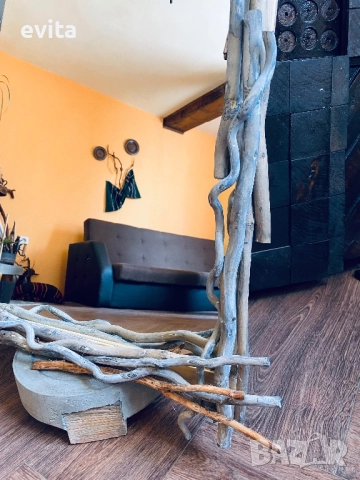 Артистично огледало с клонки – ръчна изработка, снимка 8 - Огледала - 35865961