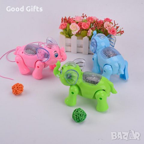 Забавен разхождащ се слон с музика и светлина, снимка 4 - Музикални играчки - 38272804