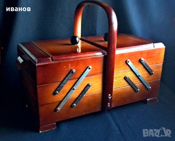 Стар шивашки несесер, снимка 3 - Антикварни и старинни предмети - 34893873